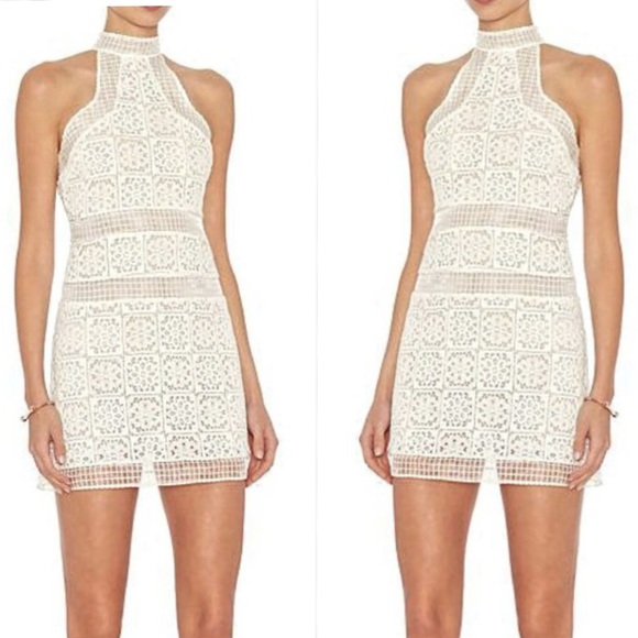 Alexis Robin Lace Halter Mini Dress in White / Ivory Size L - Picture 1 of 10